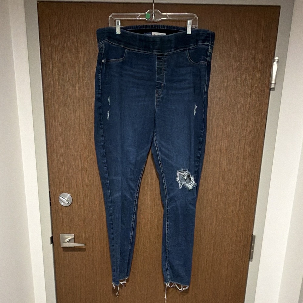 Old Navy Rockstar Skinny Jeggings Dark Wash Extra High-Rise 18 Tall distressed